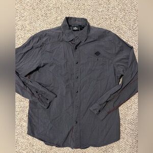 Harley Davidson Long Sleeve Snap Front Striped Shirt XL